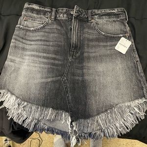 Free people black wash saddle skirt!